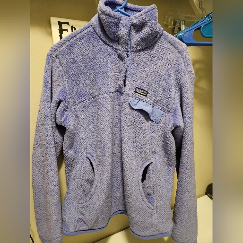 PATAGONIA SYNCHILLA Snap T Fleece Pullover with pocket, Women’s L Large Purple